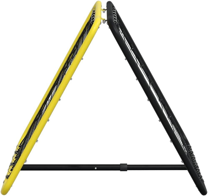vidaXL Fussball-Rebounder Doppelseitig Verstellbar Gelb Schwarz Stahl