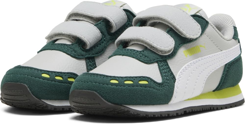PUMA Unisex Baby Cabana Racer Sl 20 V Inf Sneaker 19 EU Cool Light Gray Puma White Dark Myrtle Lime