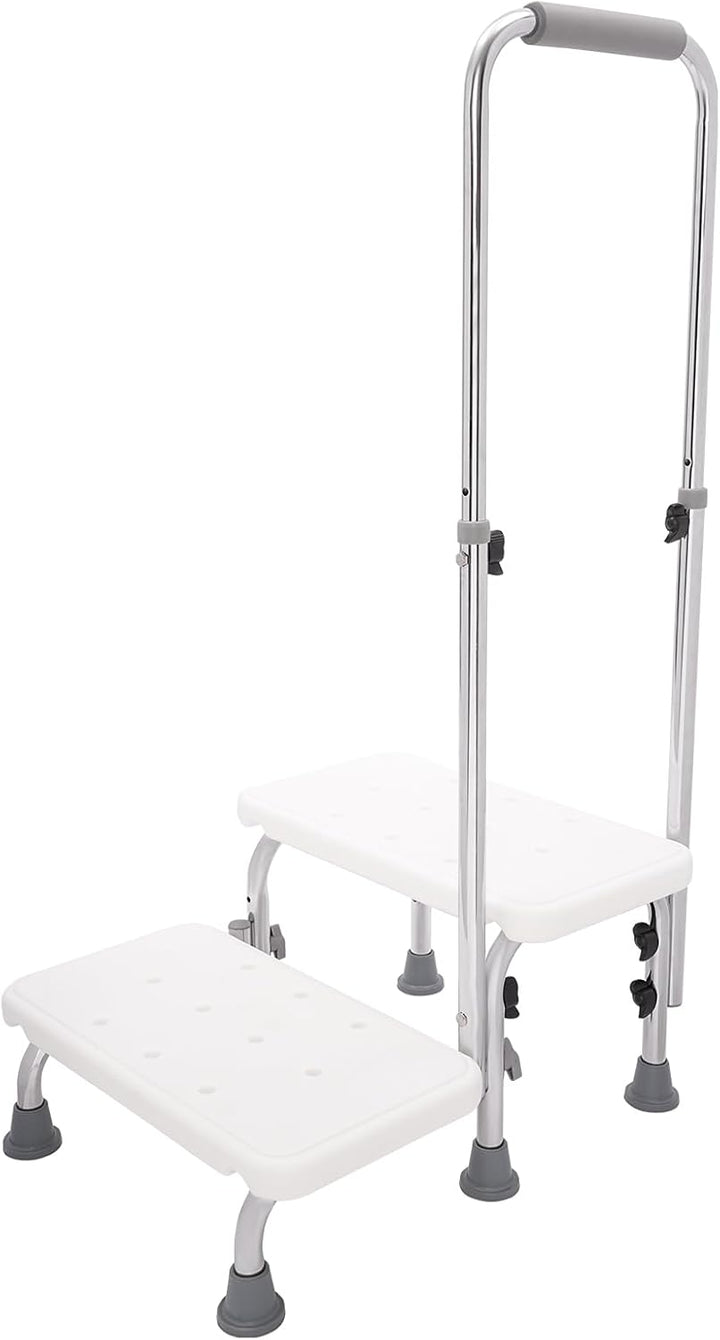 Step Hocker mit Griff und Rutschfester Plattform, Heavy Duty 2-Schritte Fusshocker für Erwachsene, S