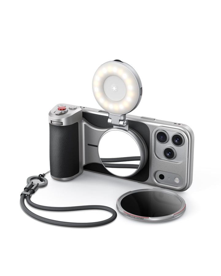【Nur für iPhone 17 Pro MAX】 TELESIN Master Grip Kit, Magnetic Kameragriff mit C03 Magnetische Selfie
