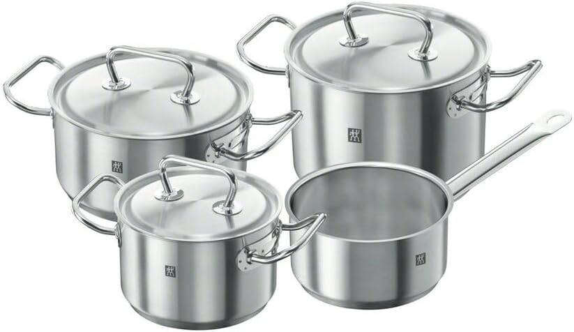ZWILLING Twin Classic Kochtopf-Set, 4-teilig, 3 Deckel, Induktionsgeeignet, Edelstahl Single, Single