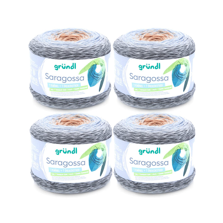 Gründl Wolle Saragossa (weiches Farbverlaufsgarn aus 50% Baumwolle und 50% Polyacryl, 250 g / 1000 m