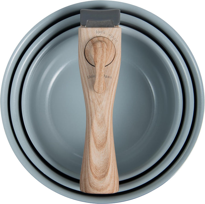 BERGNER- Set mit 4 (16+18+20CM) Stück Alu Press Schöpflöffeln aus Recyclingmaterial mit abnehmbarem