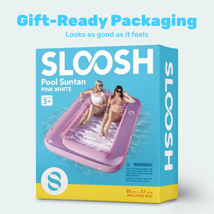 Sloosh aufblasbarer Sonnenpool, Luftmatratzte Pool, Sonnenbad mit abnehmbarem Kissen, persönlicher L