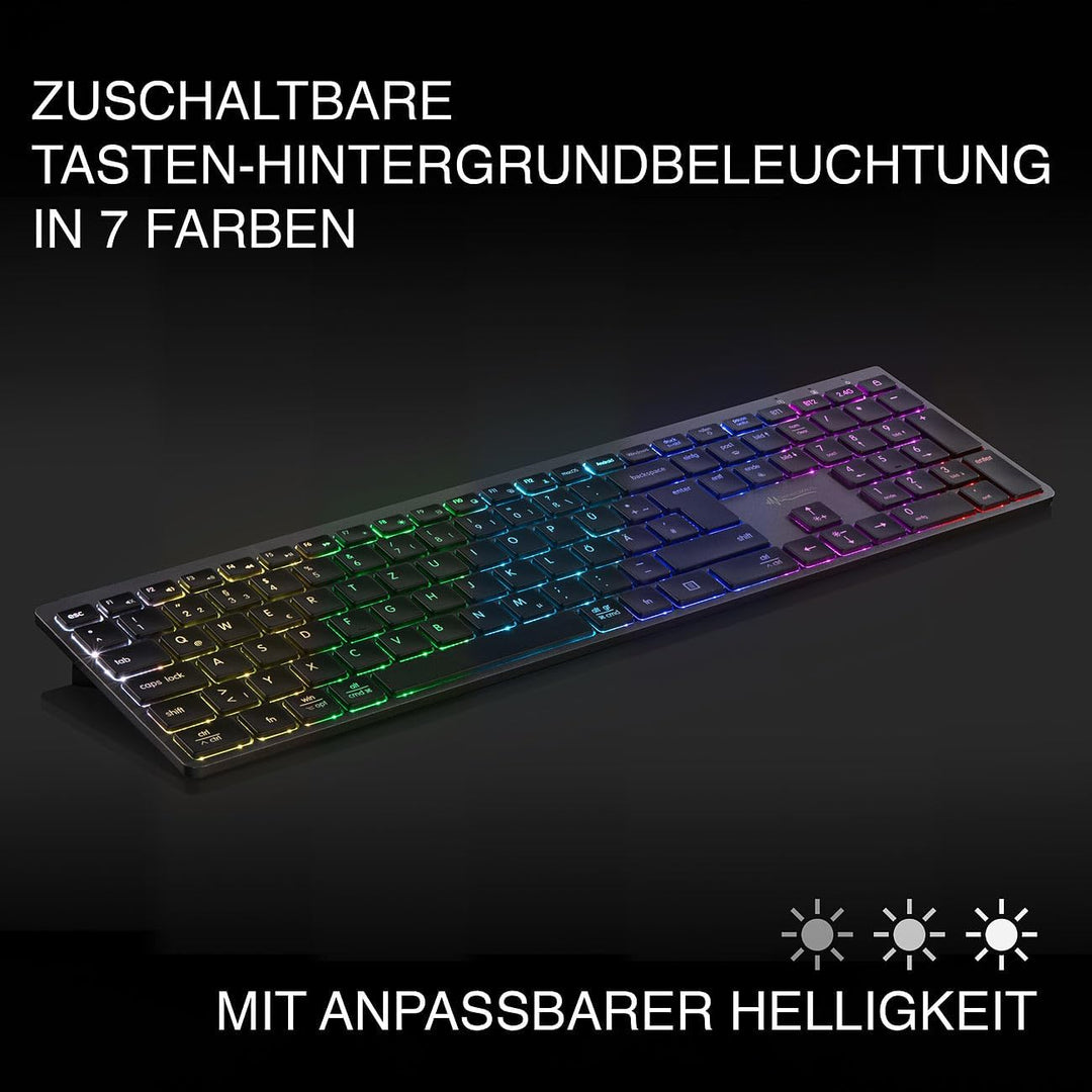 Akku-Funktastatur mit Bluetooth, Scissor, 7 Farben, deutsch-Schweiz