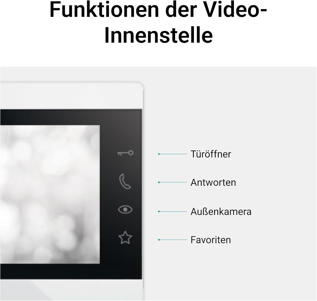 LEGRAND, EASYKIT Essential Video-Innenstelle, 7"-Hochglanz-Farbmonitor, Sensortasten, individuelle E