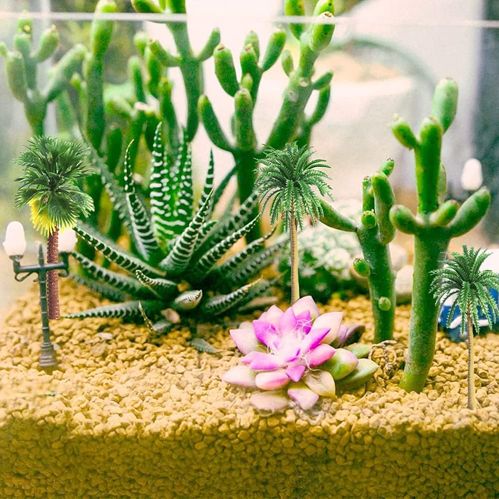 30 Stück Palme, Kunststoff Kokospalmen, Modellbau Bäume, Modell Bäume Miniatur, Landschaft Modell Bä