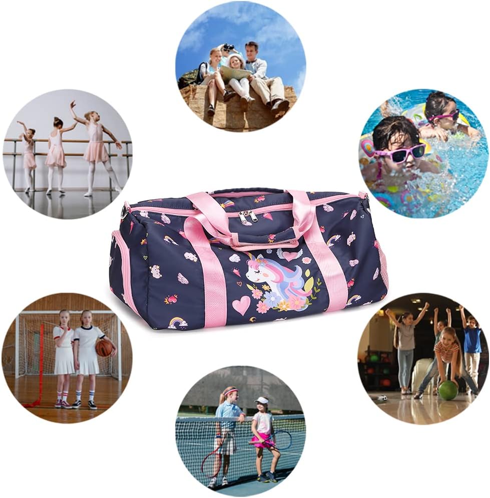 Kimwadalh Sporttasche für Mädchen, Kinder, Tanztasche, Wochenendtasche, Kinder, Reisetasche, Mädchen