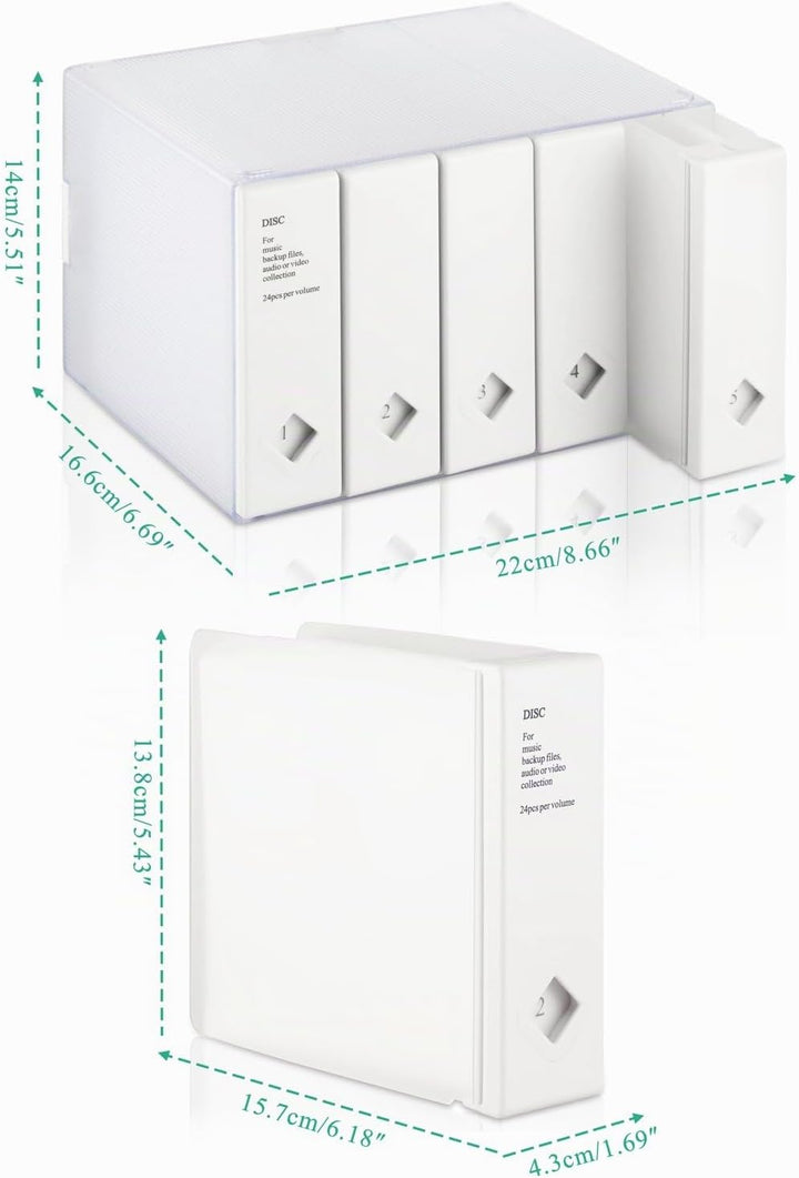 AhfuLife CD/DVD/Blu-ray Aufbewahrung Boxen Farbenfrohe, DVD Box Platzsparende Transport-Hüllen, CD H