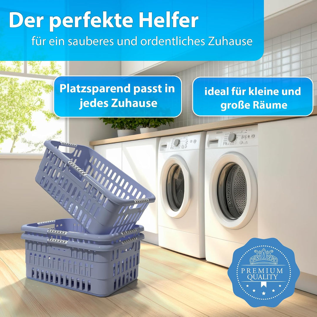 BigDean 2x Wäschekorb 40L mit Softgriffen – Wäschewanne | Made in Germany 2 Stück, 2 Stück