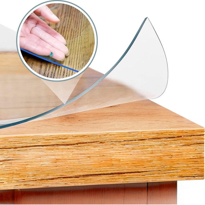 Artwelt Tischdecke Transparent Tischfolie Glasklar Weiche Folie 2.2 mm Kratzfest Wasserdicht Abwasch