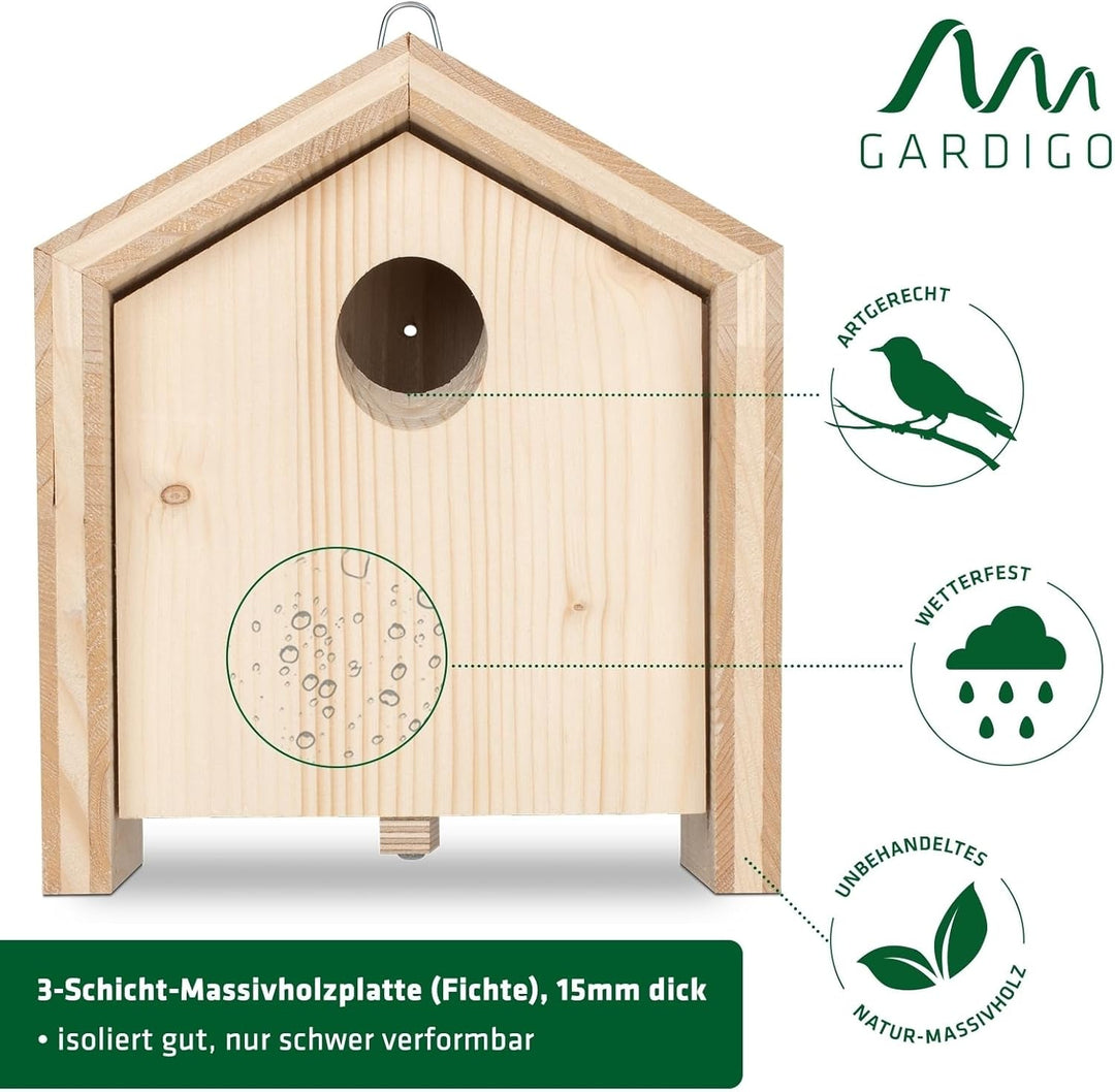 GARDIGO® Tier-Haus System | Nistkasten Vogelhaus Insektenhotel Schmetterlingshaus Futterhaus | Einzi