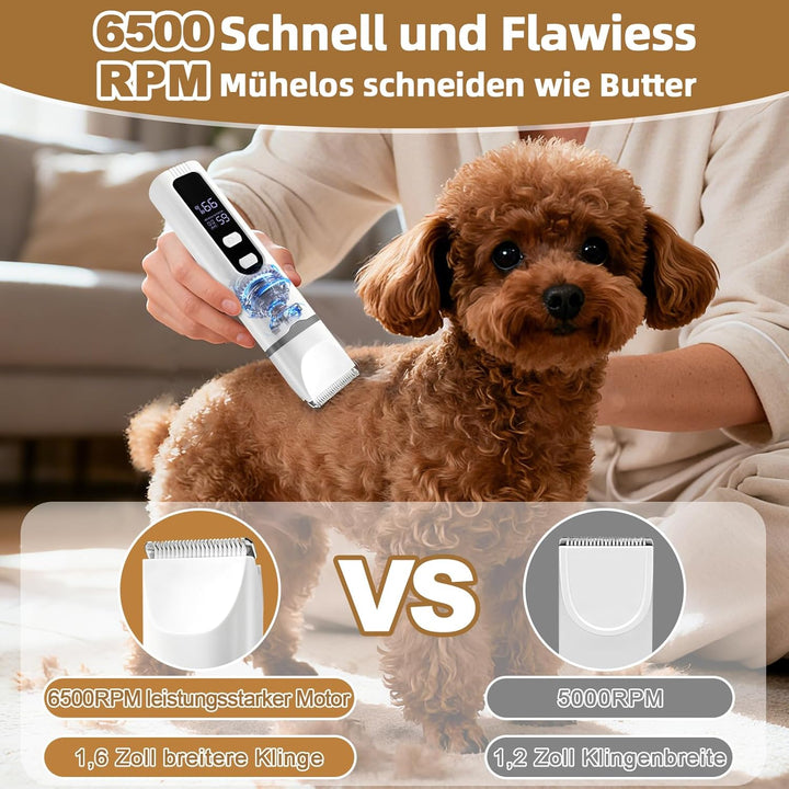 ETACCU 4in1 Leise Schermaschine Hund Katze mit LED-Anzeige, Hundeschermaschine Pfotentrimmer für Kat