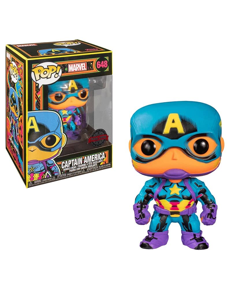 Funko Pop! Marvel: Black Light - Captain America - Marvel Comics - Vinyl-Sammelfigur - Geschenkidee