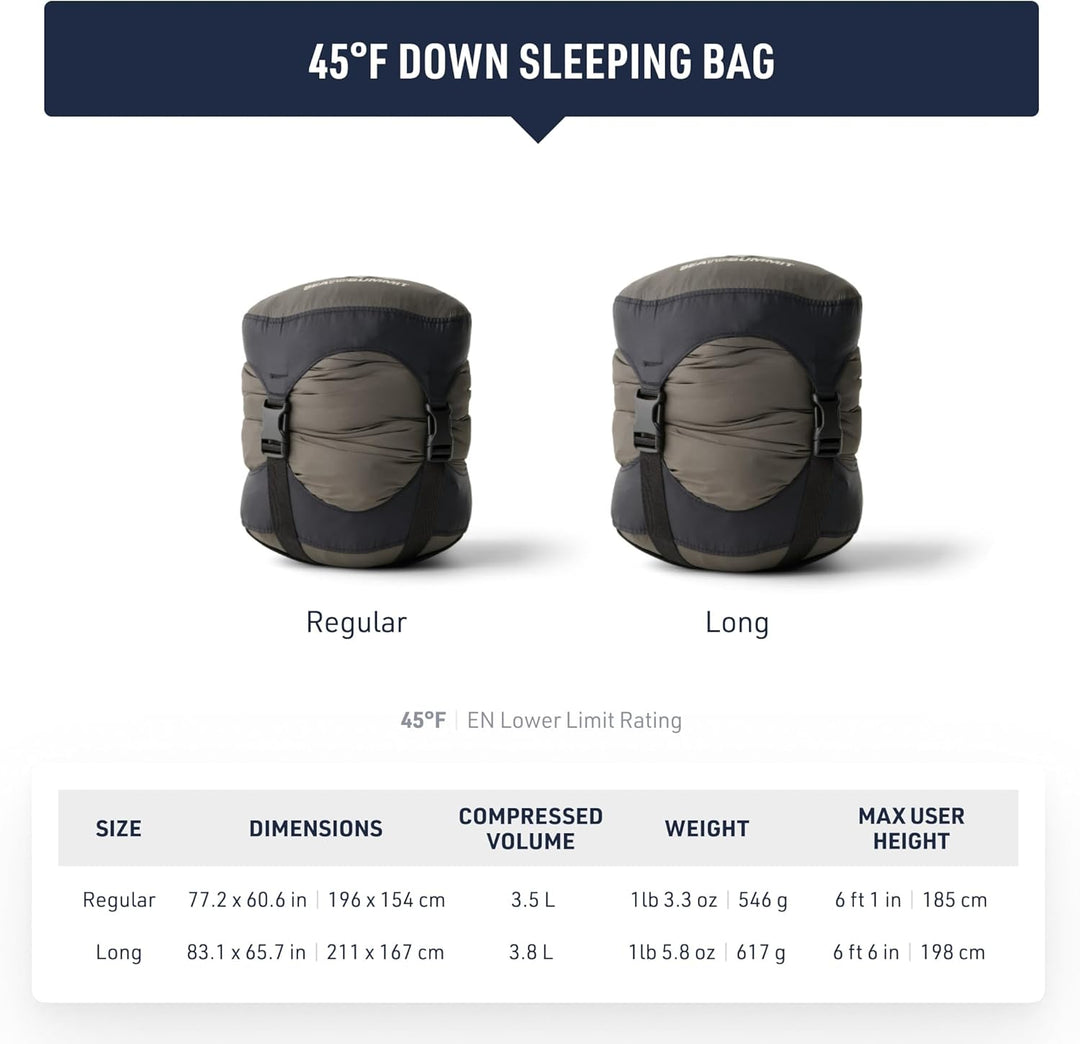 Sea to Summit Traveller Daunenschlafsack Decke Regular 45 Grad, Regular 45 Grad