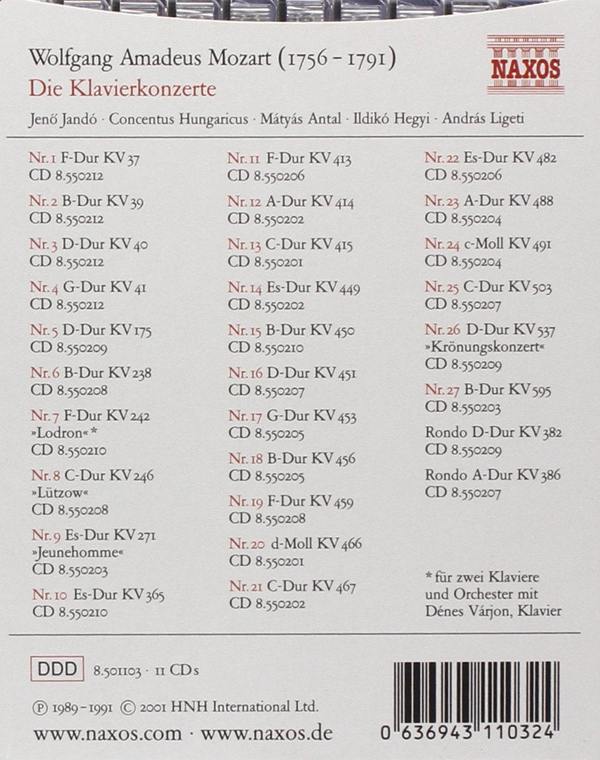 Die Klavierkonzerte, Audio-CD