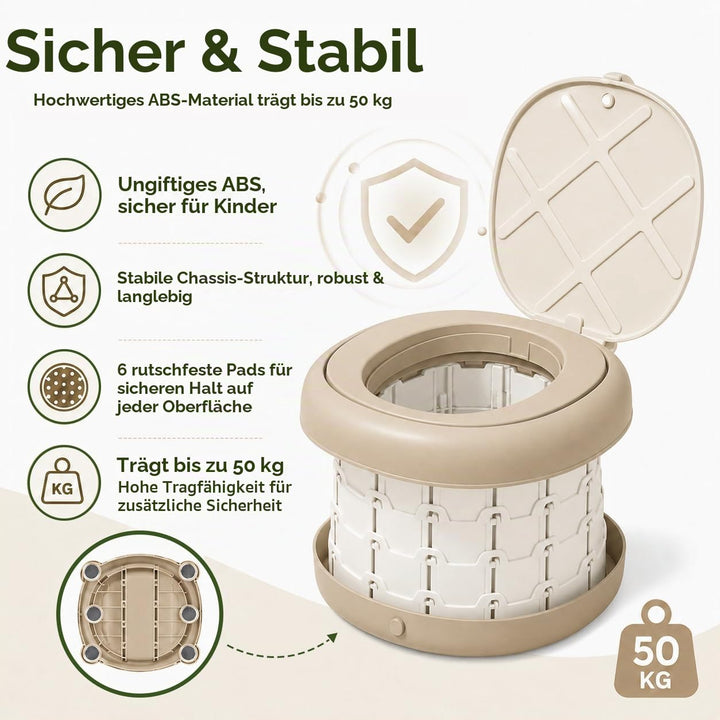 auvstar Töpfchen Falttoilette Kinder,Tragbare Baby Reise Töpfchen,Baby Kindertoilette,Tragbarer töpf