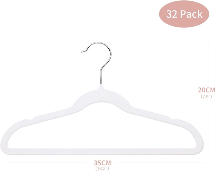 ManGotree 35cm Kinder Samt Kleiderbügel, Ultradünne Kinderkleiderbügel mit 360° Drehbarem Haken, rut