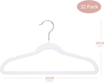 ManGotree 35cm Kinder Samt Kleiderbügel, Ultradünne Kinderkleiderbügel mit 360° Drehbarem Haken, rut