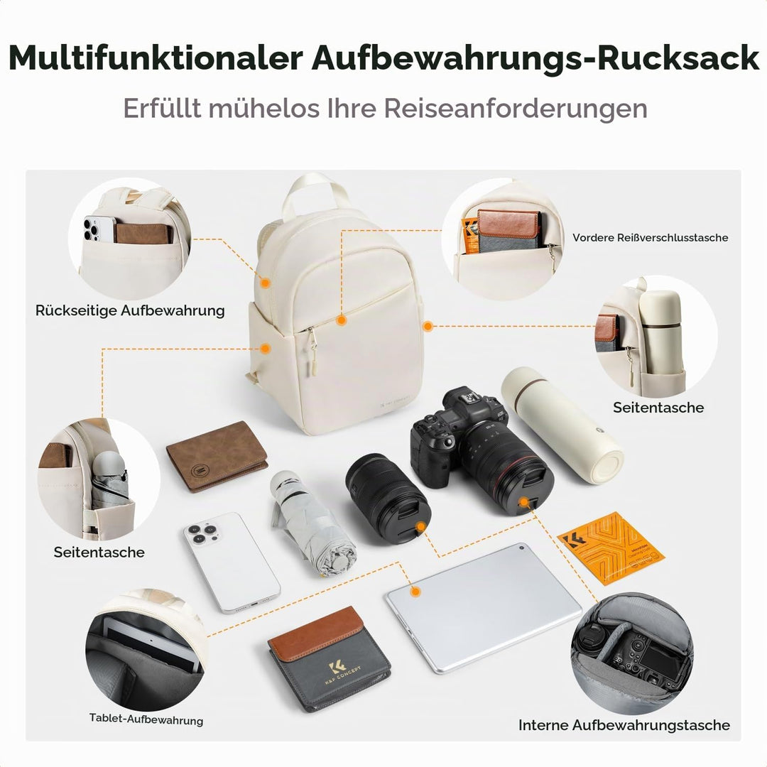K&amp;F CONCEPT Täglicher Kamerarucksack, Fotorucksack Klein Tragbar mit Verstellbarem Schultergurt für