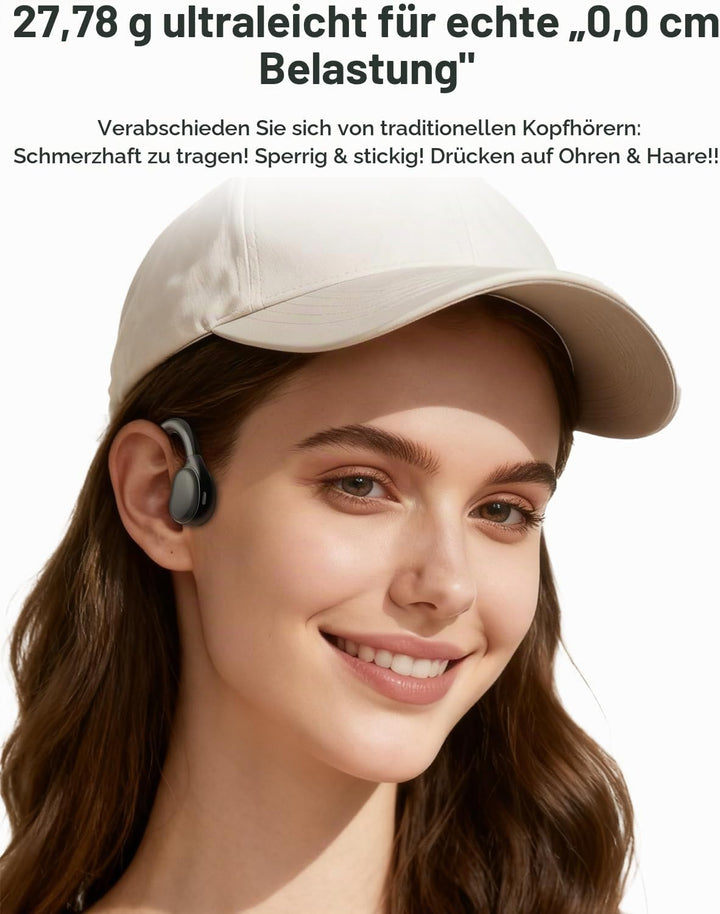 ANSTEN Bluetooth Headset mit Kabel (3,5mm/USB) Für PC/Telefon, Ultra Komfort, Open Ear USB Headset m