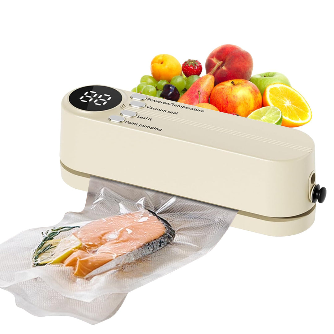 Mini Vakuumierer, Tragbar 60 KPA Folienschweissgerät mit 3 Temperaturstufen, 5 Beutel, 1 Inflator Ad