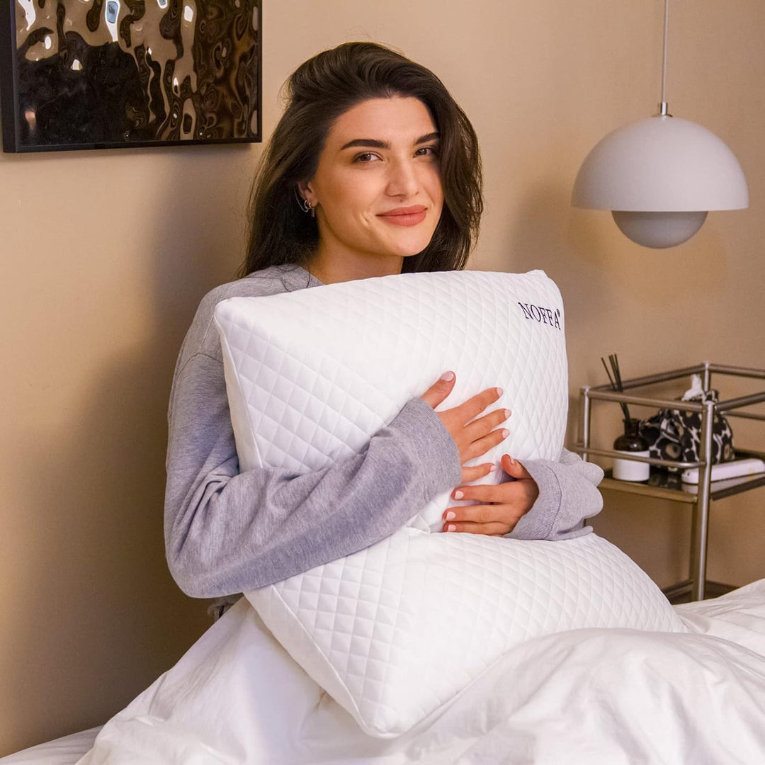 NOFFA Memory Foam Kopfkissen, Weich Viscoelastisches Couchkissen, Grosses Sofa Kissen (56 x 56 cm),