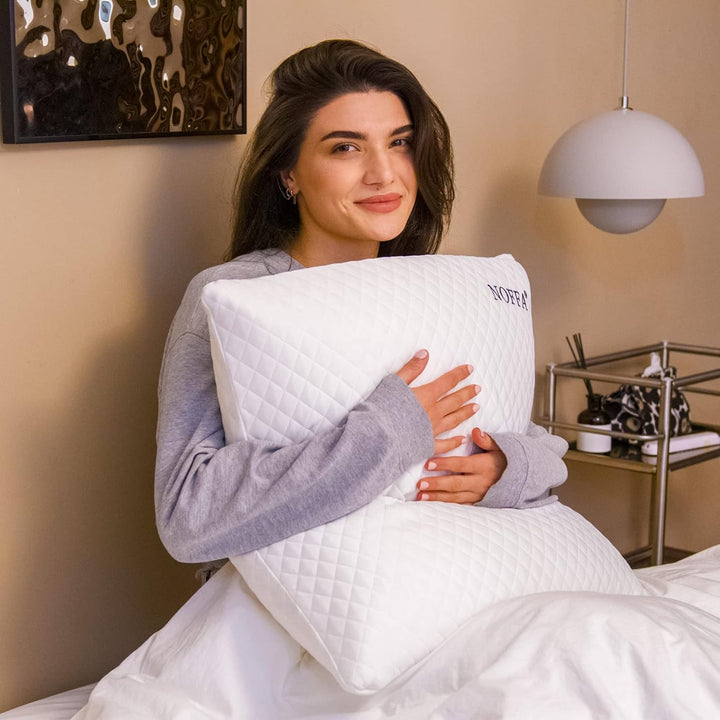 NOFFA Memory Foam Kopfkissen, Weich Viscoelastisches Couchkissen, Grosses Sofa Kissen (56 x 56 cm),