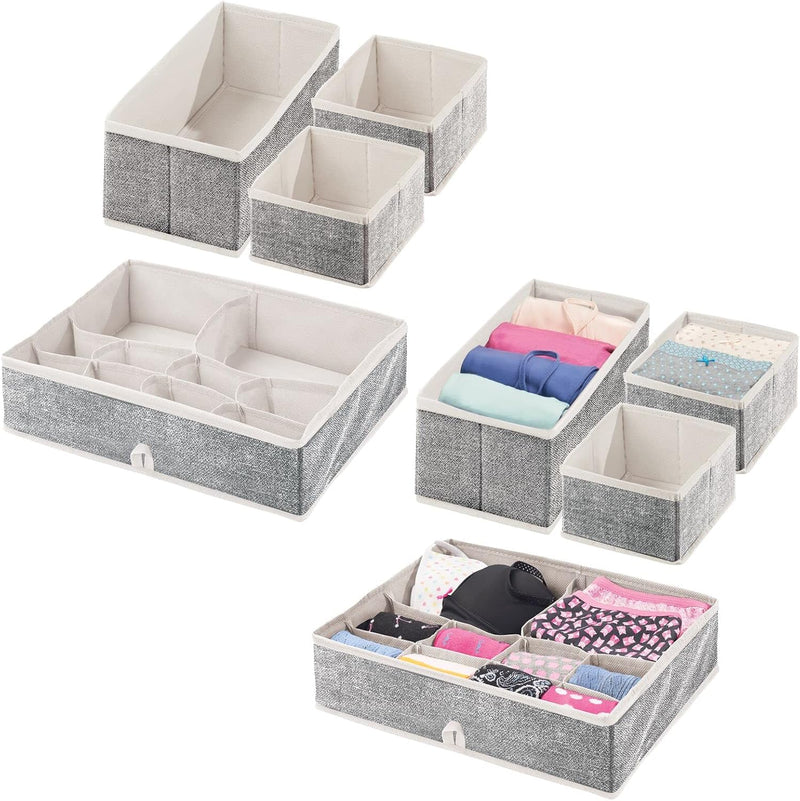 mDesign 8er-Set Kleiderschrank Organizer – Aufbewahrungskiste für die Schublade in verschiedenen Grö