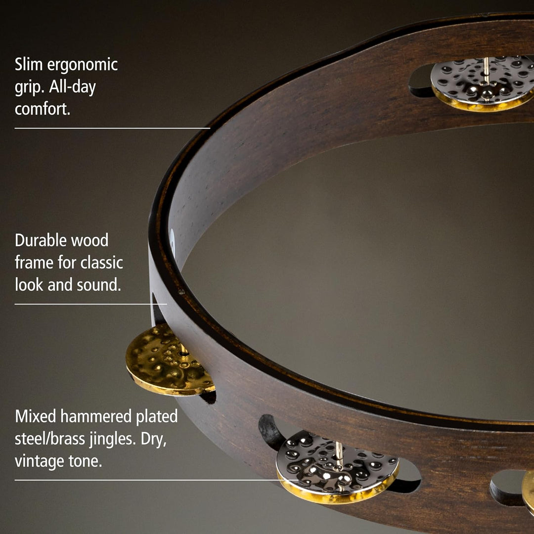 MEINL Percussion Vintage Tambourine - 10" walnut brown (TA1VM-WB)