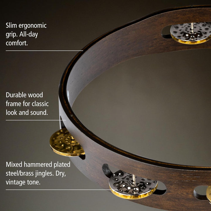 MEINL Percussion Vintage Tambourine - 10" walnut brown (TA1VM-WB)
