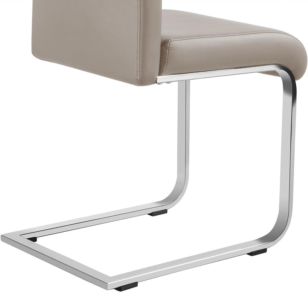 Yaheetech 2er Set Freischwinger Esszimmerstuhl, Polsterstuhl Schwingstuhl Set, aus Kunstleder, 135 k