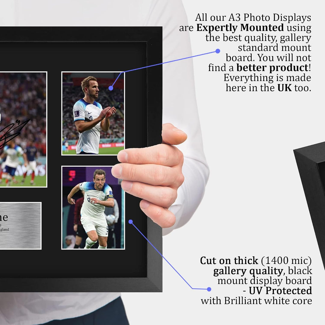 HWC Trading FR A3 Harry Kane England Gedruckte Memorabilien Signiertes Autogramm Fotodisplay für Fus
