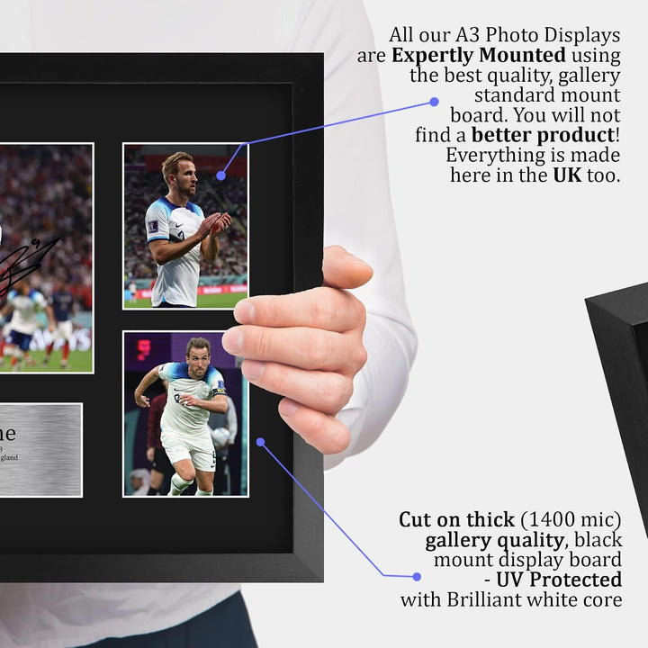 HWC Trading FR A3 Harry Kane England Gedruckte Memorabilien Signiertes Autogramm Fotodisplay für Fus