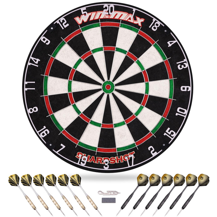 WIN.MAX Dartscheibe Kork Dartscheibe mit Pfeilen Offizielles Steeldartscheibe Dartscheibe Steeldart