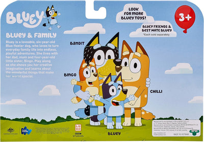 BlueY 4er-Figuren-Set Familie, Bingo, Bandit und Chilli; 6,3-7,6 cm grosse Figuren mit beweglichen G