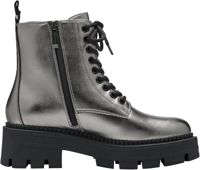 Tamaris Damen Combat Boots, Frauen Stiefeletten,TOUCHit-Fussbett 36 EU Pewter, 36 EU Pewter