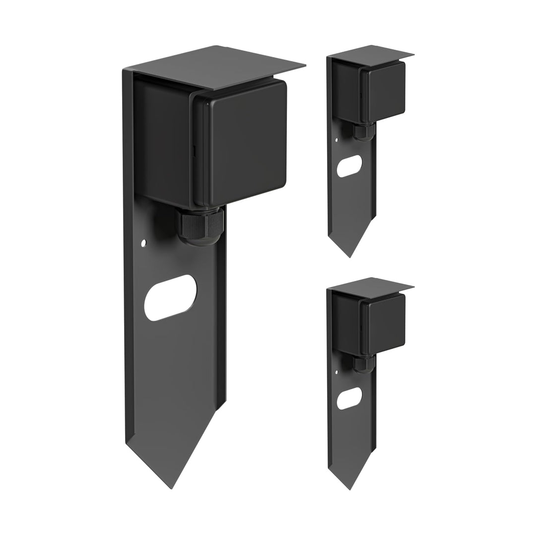 ledscom.de 3 Stück Garten Steckdosensäule PIWI mit Erdspiess für aussen, IP44, 1-Fach, Edelstahl, an