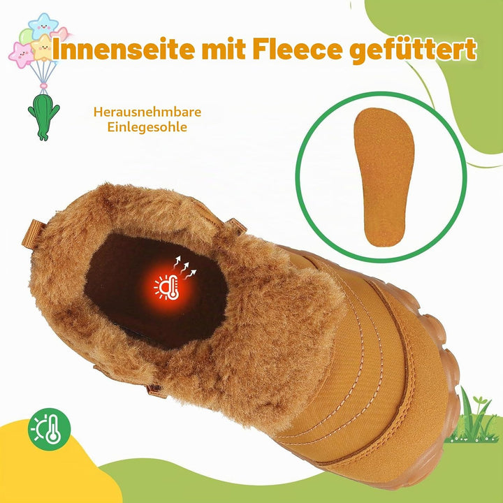 SAGUARO Kinder Winter Barfussschuhe Winterschuhe Warme Gefüttert Wanderschuhe Leicht rutschfest Wint