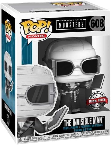 Funko POP! Movies: UM - Invisible Man - Schwarz &amp; Weiss - Universal Monsters - Vinyl-Sammelfigur - G