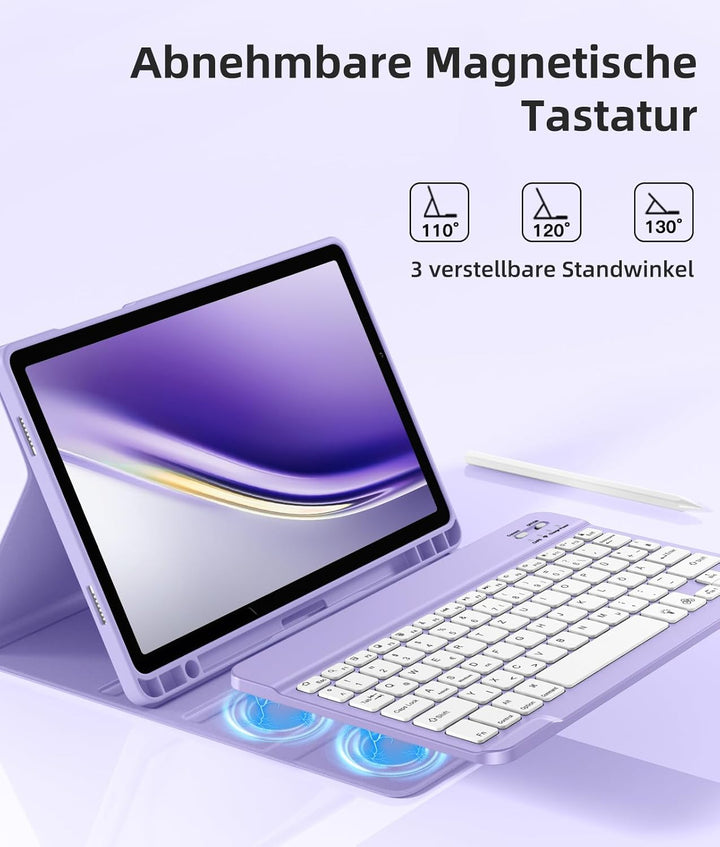 Vobafe Hülle mit Tastatur für Samsung Galaxy Tab A11+ Plus 11 Zoll 2025 / Tab A9+ Plus 2023, 7 Farbe