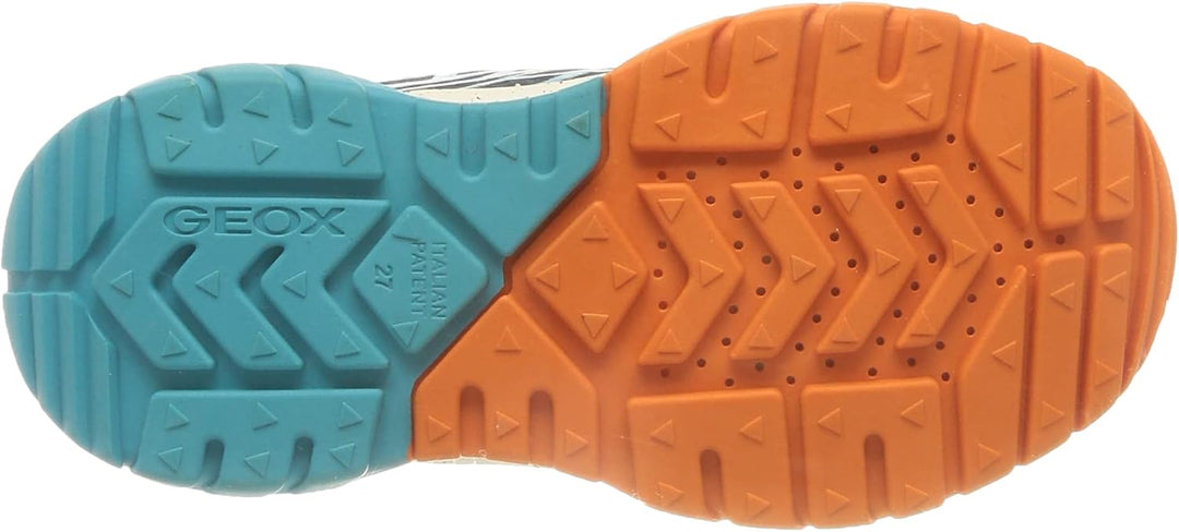 Geox Mädchen J Tuono Boy BSneakers 28 EU Navy Orange, 28 EU Navy Orange