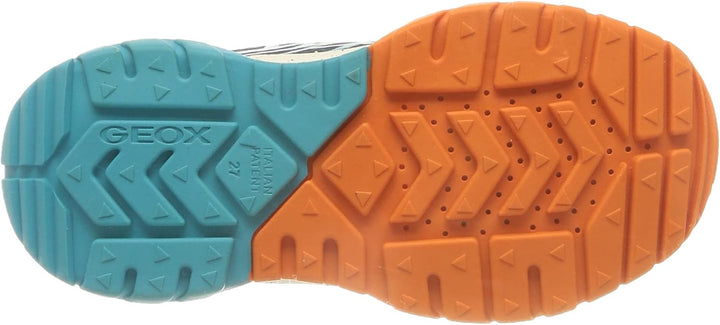 Geox Mädchen J Tuono Boy BSneakers 28 EU Navy Orange, 28 EU Navy Orange