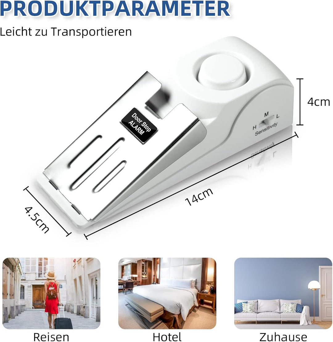 Türstopper Alarmanlage Wohnung,Türstopper Türkeil mit Rutschfestem Gummi Einbruchschutz Tür Alarm fü
