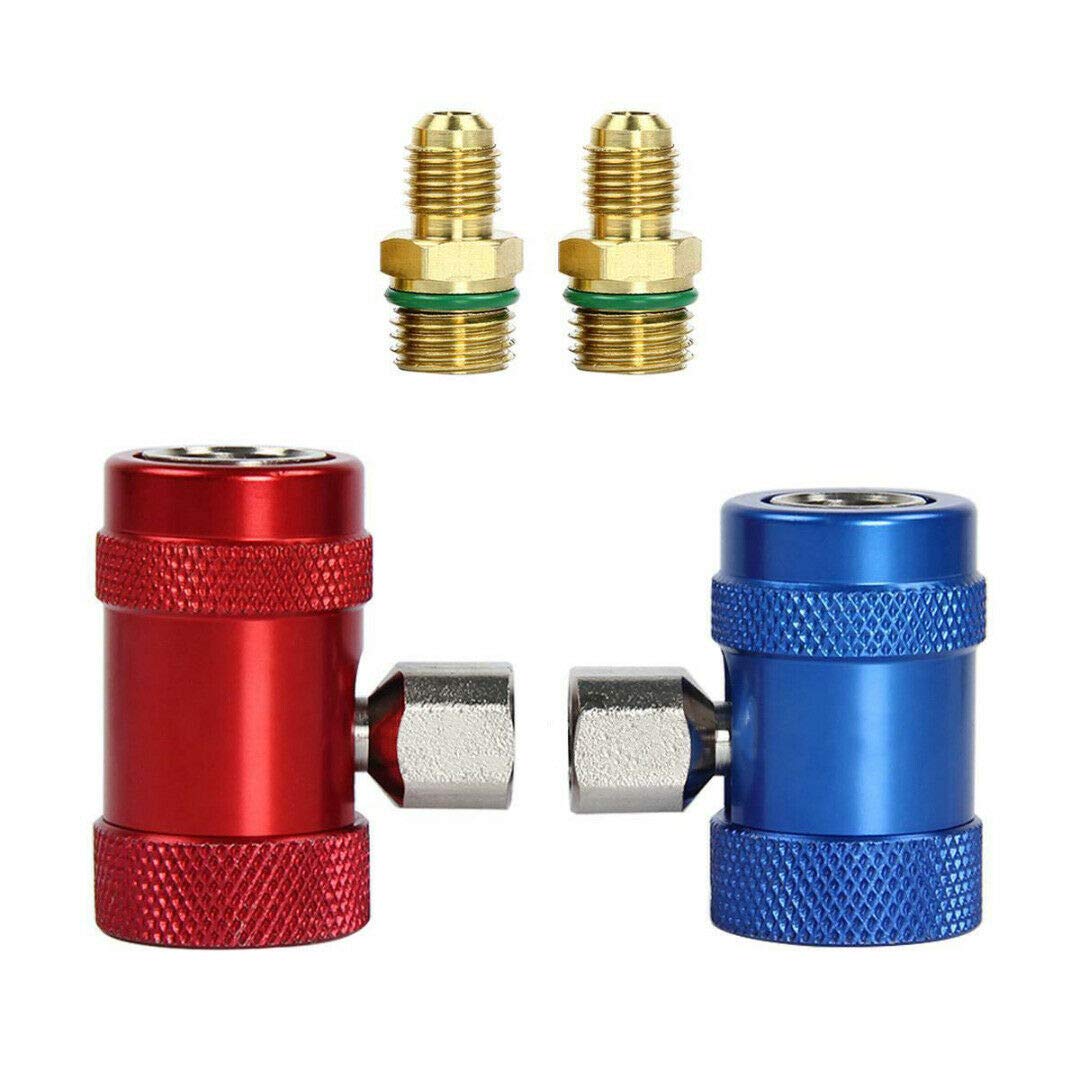 TOTMOX 2 Stücke Auto Auto AC High/Low Side R1234yf Schnellwechsler Adapter Umbausatz Blau/Rot Hochdr