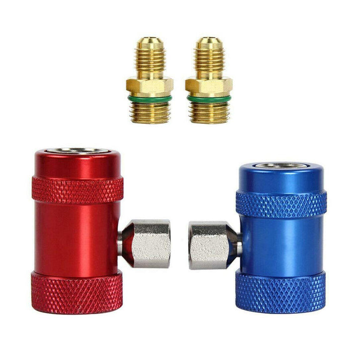 TOTMOX 2 Stücke Auto Auto AC High/Low Side R1234yf Schnellwechsler Adapter Umbausatz Blau/Rot Hochdr