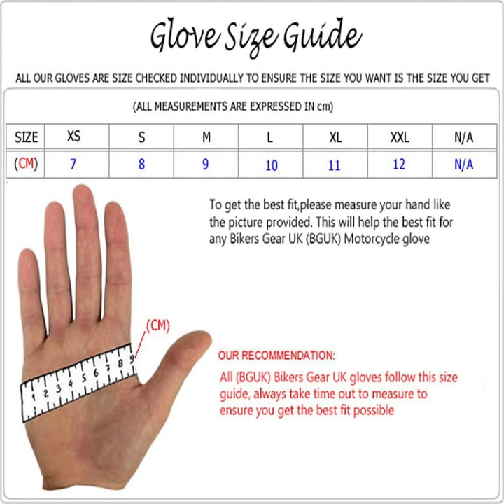 Mens Leather Winter Thermal Labelled Waterproof Inserts Thinsulate Motorcycle Gloves L Large, L