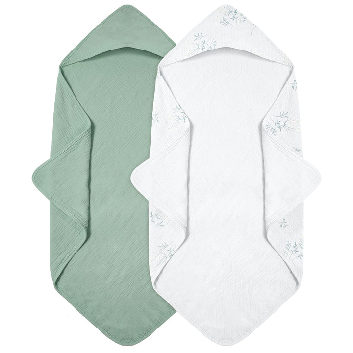 Kapuzenhandtuch Baby 2er-Pack, Musselin Baumwolle Baby Handtuch Kapuze, Ultraweiche und Saugfähige B