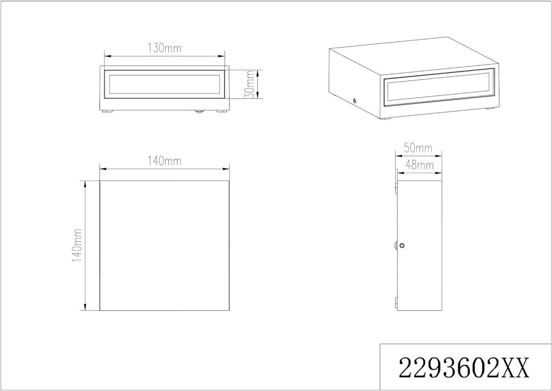 Trio Leuchten LED Aussenleuchte Thames 229360242, Aluminium anthrazit, 2 x 3 Watt, Breite 14cm Anthr