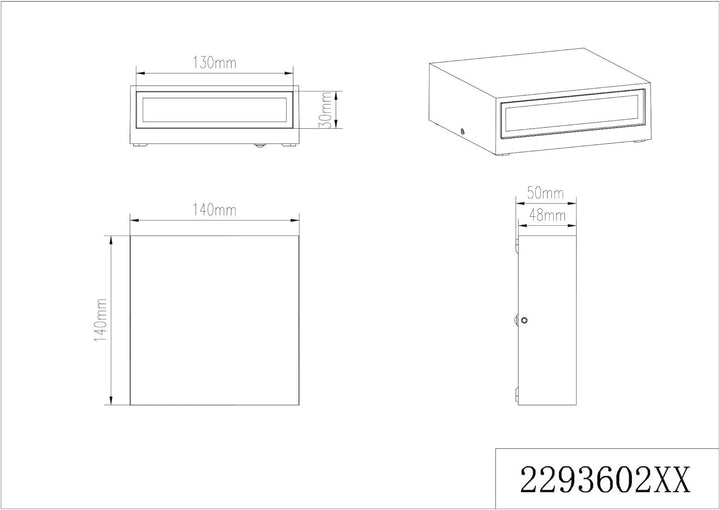 Trio Leuchten LED Aussenleuchte Thames 229360242, Aluminium anthrazit, 2 x 3 Watt, Breite 14cm Anthr